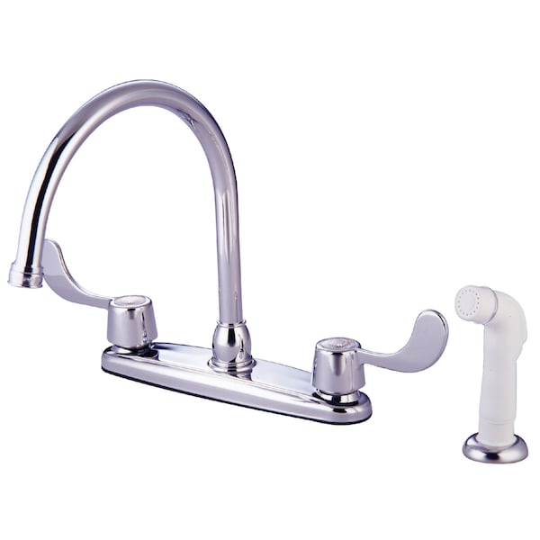 8" Centerset Kitchen Faucet, Polished Chrome